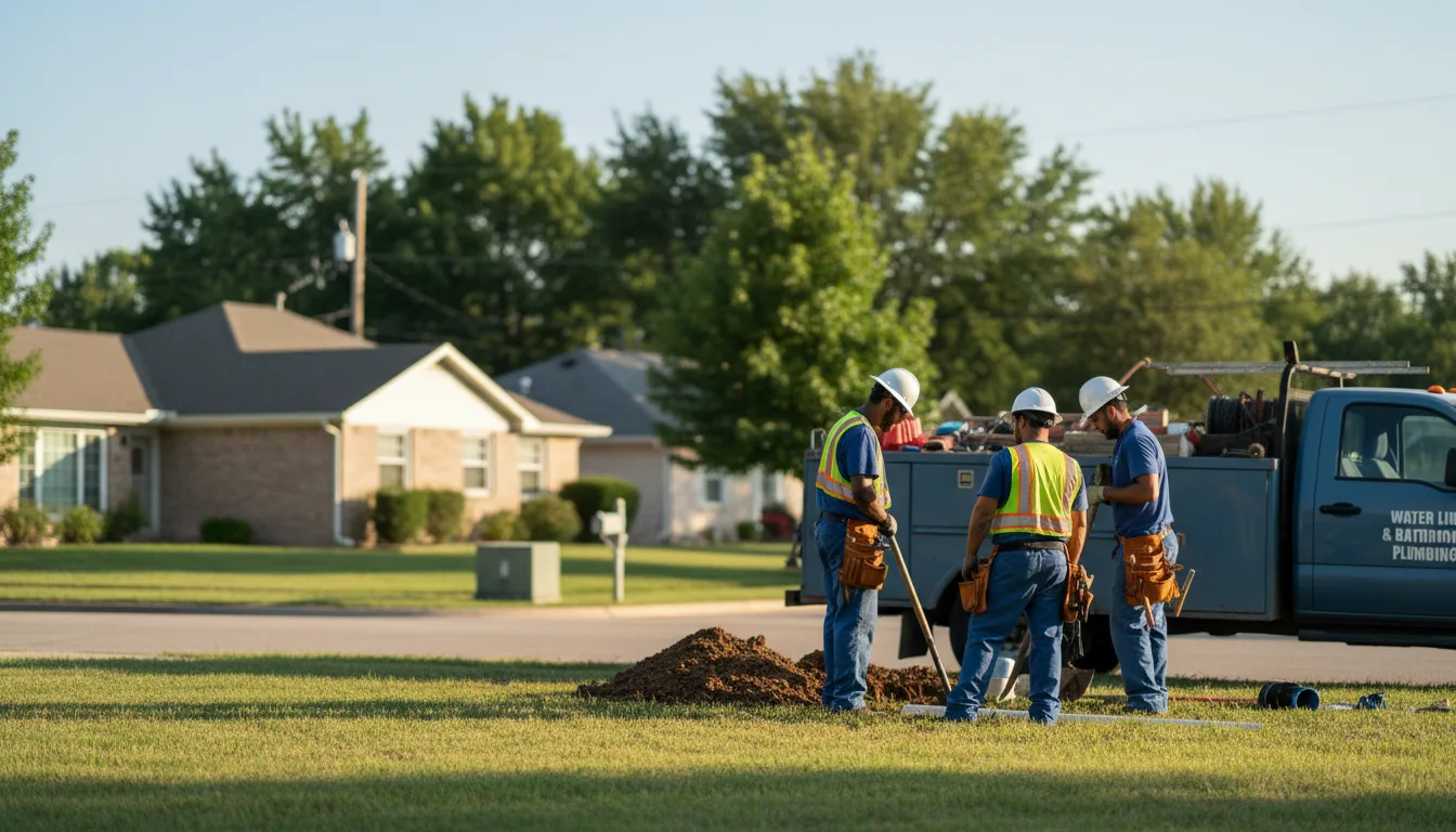 Residential water line and bathroom plumbing service in Lane City, TX